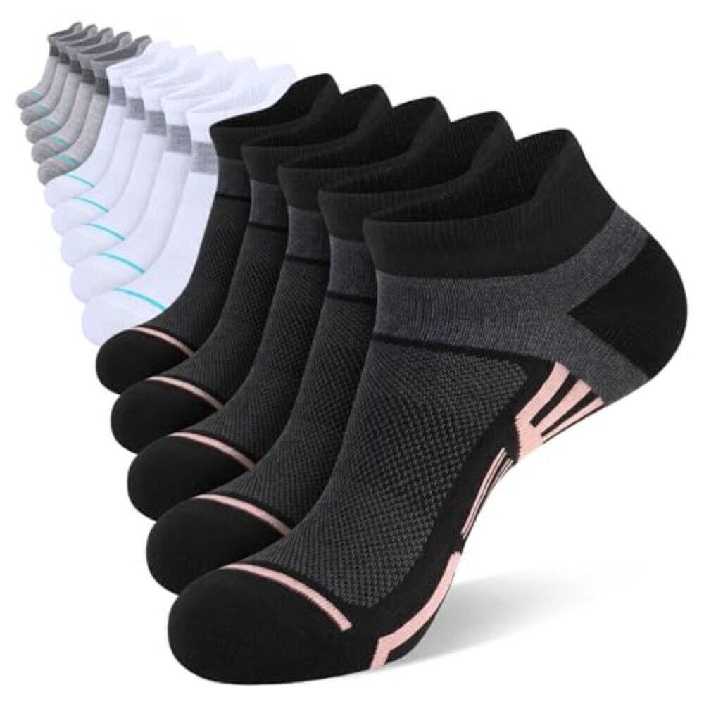 Lightweight Breathable Ankle Socks Arch Support Heel Tab Athletic Casual - Picture 2 of 7